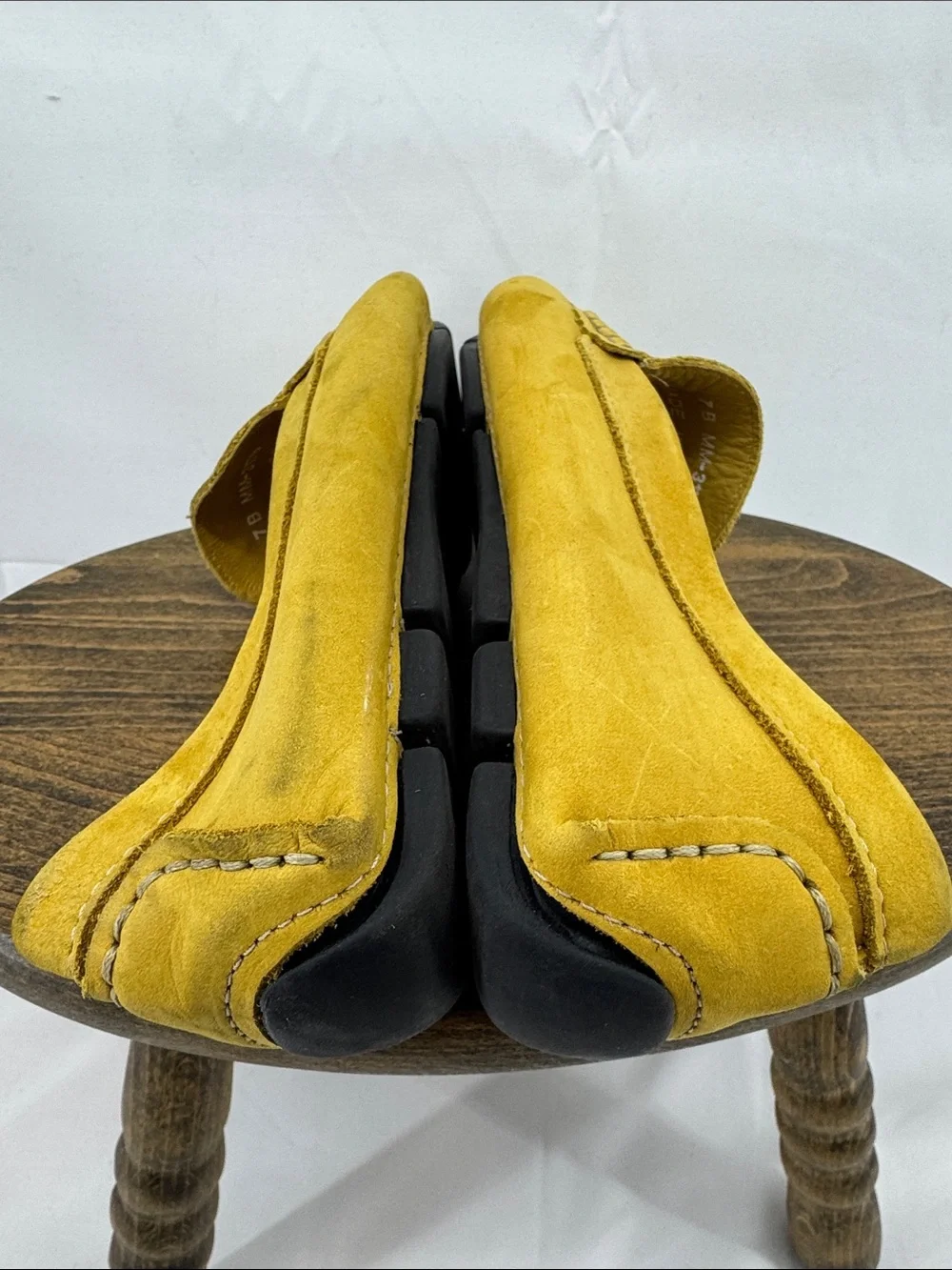 Massimo Matteo Firenze Womens Yellow Leather Driving Mocs Penny Loafers, 7